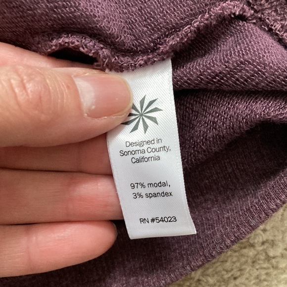 ATHLETA S Dusty Plum Crisscross Sweatshirt Dress Asymmetrical Modal - Picture 6 of 6